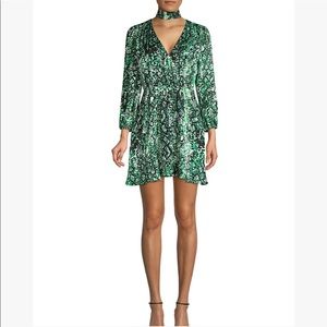 Alice + Olivia Blouson Sleeve Print Dress